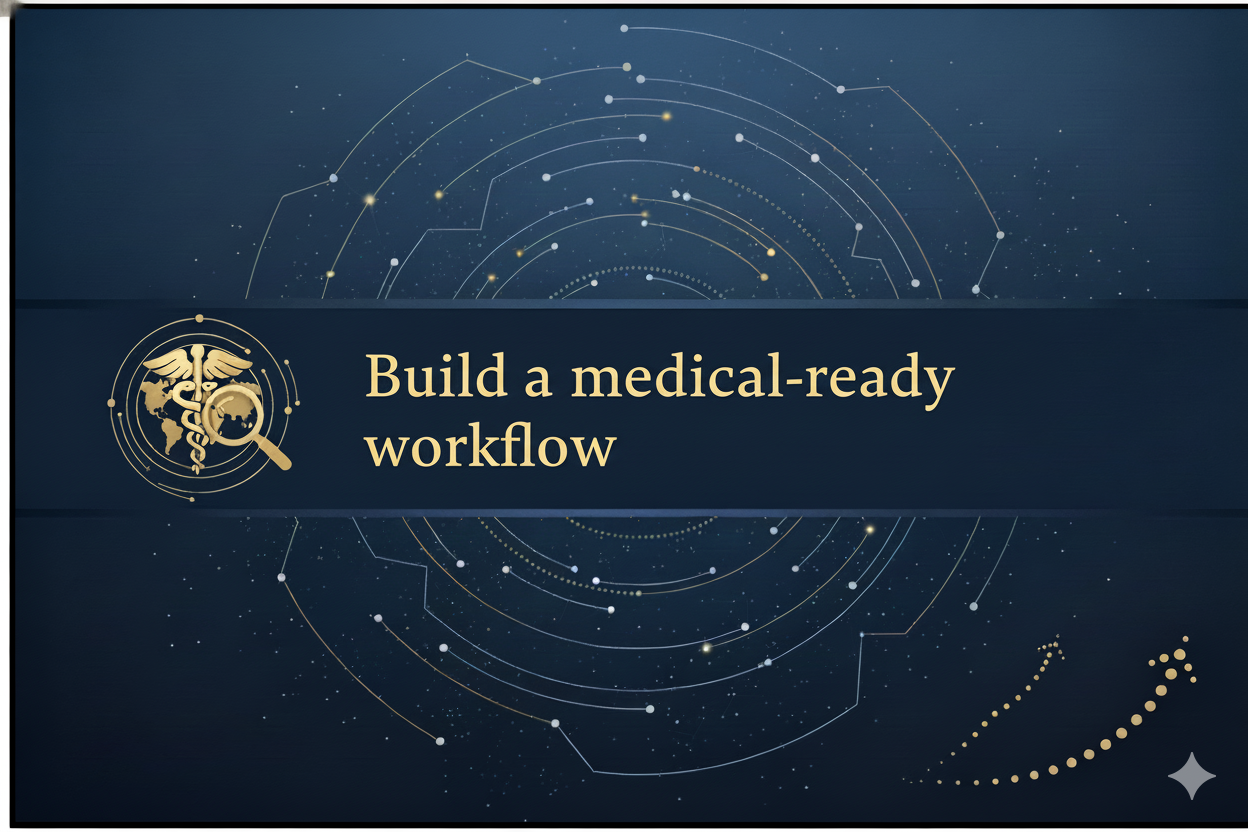 Build a medical-ready workflow (tools and QA habits)