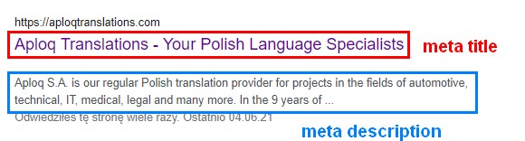 aploq SEO translations meta title