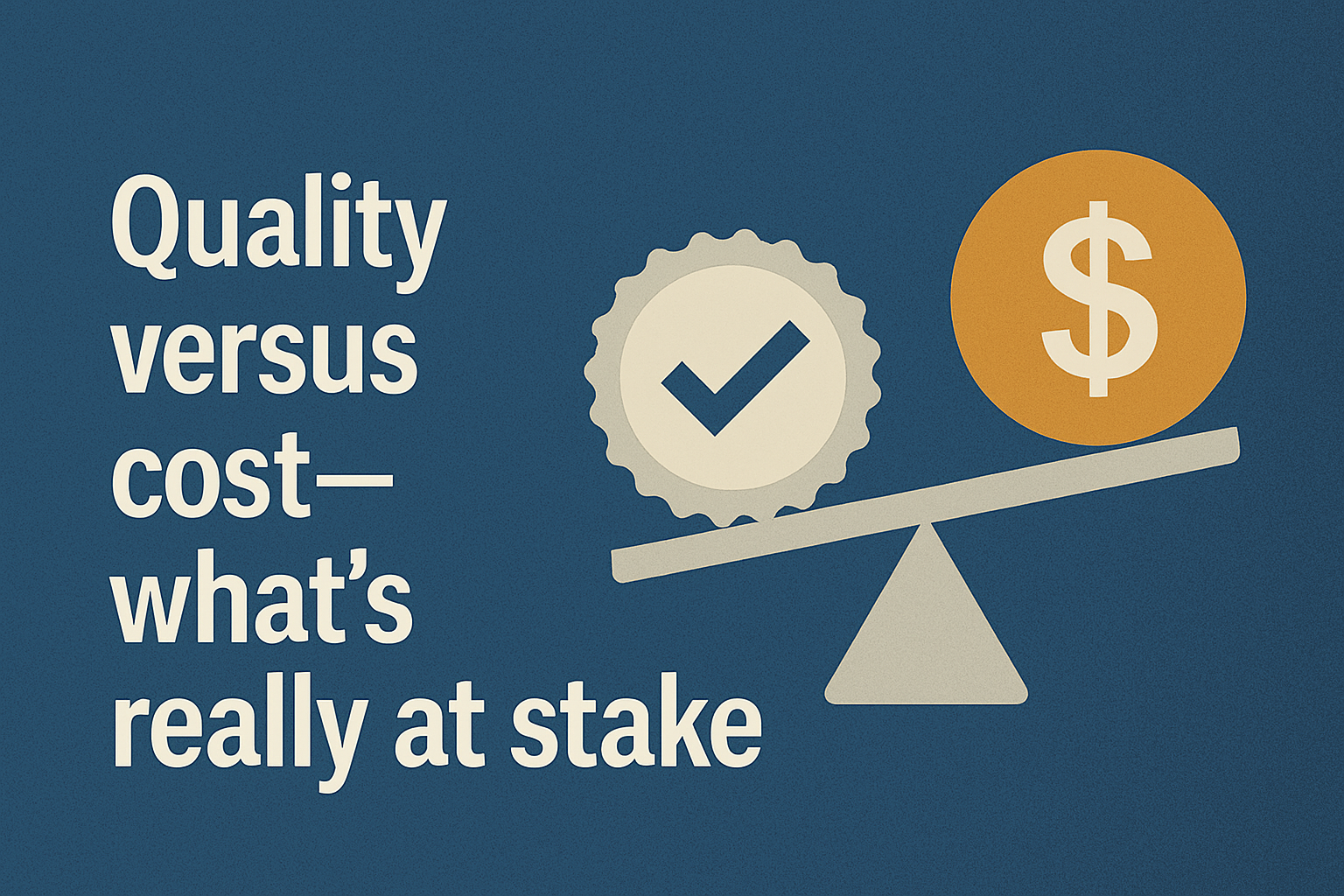 Quality versus cost—what’s really at stake