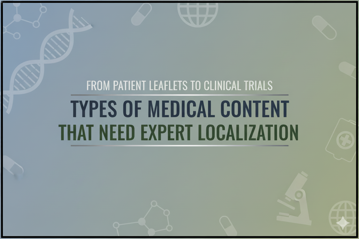 From patient leaflets to clinical trials: types of medical content that need expert localization
