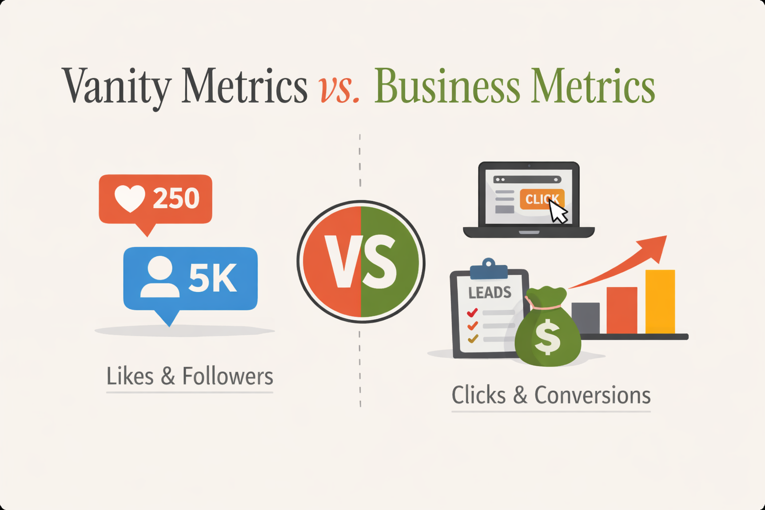 Vanity metrics vs. business metrics