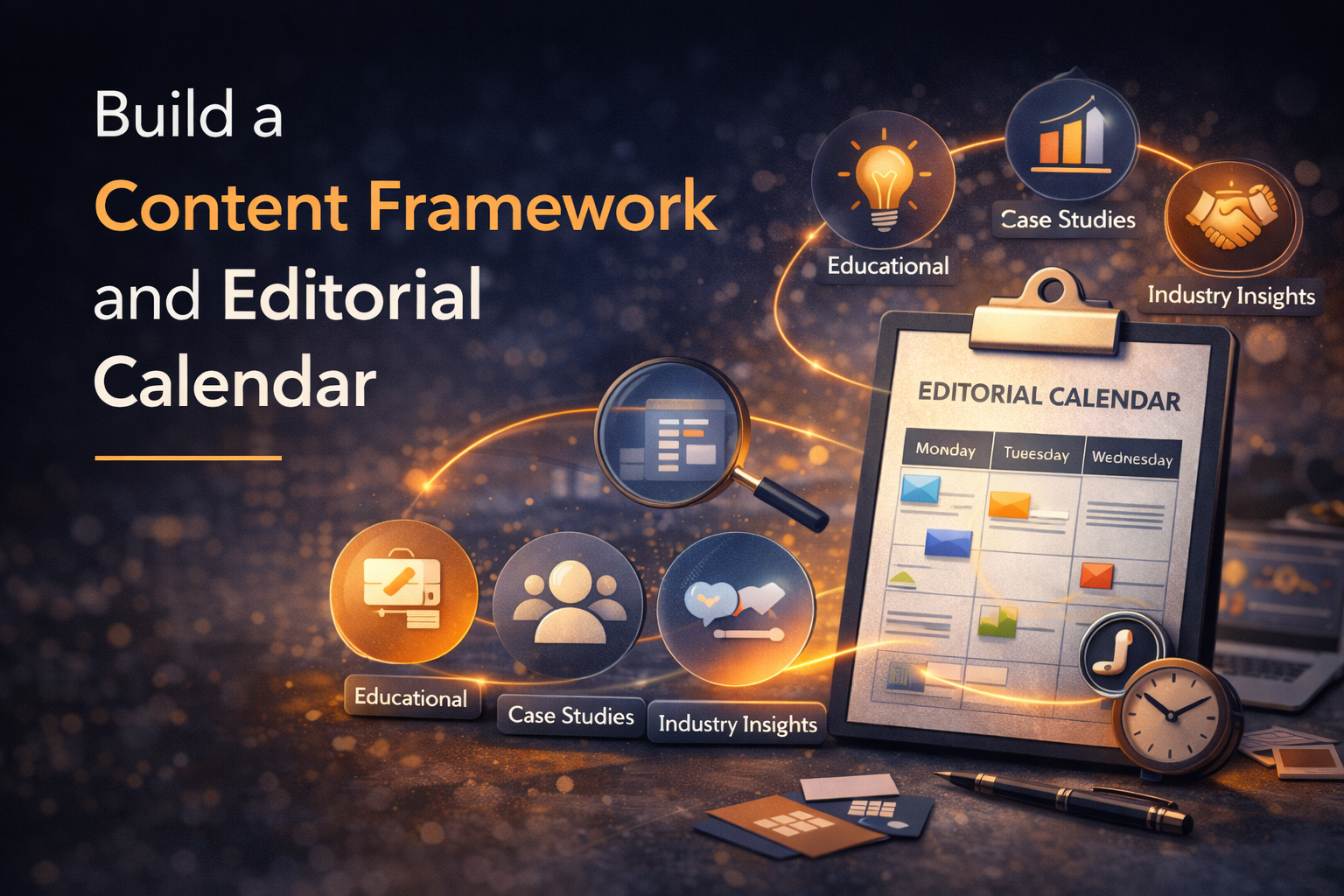 Build a content framework and editorial calendar