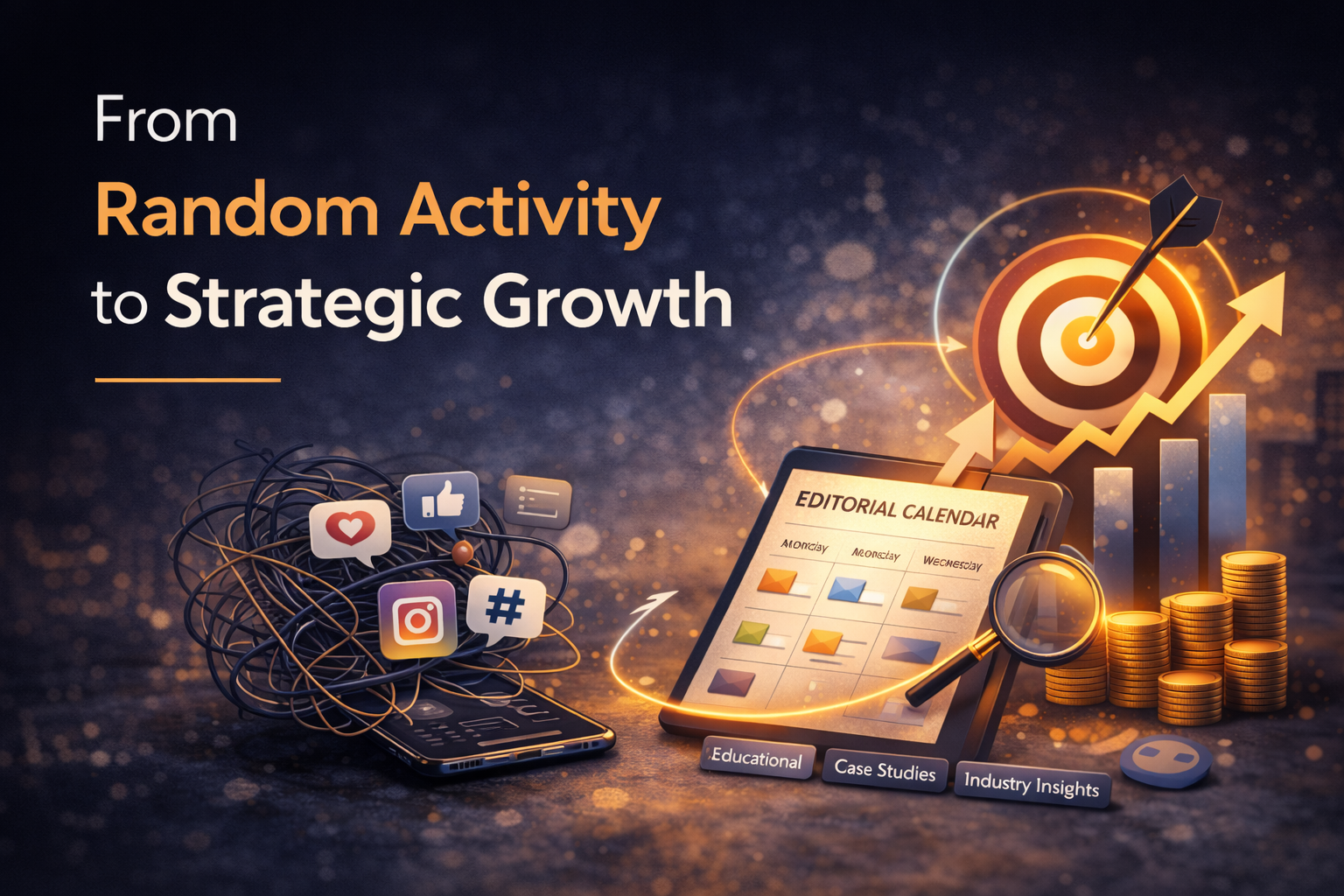 From random activity to strategic growth