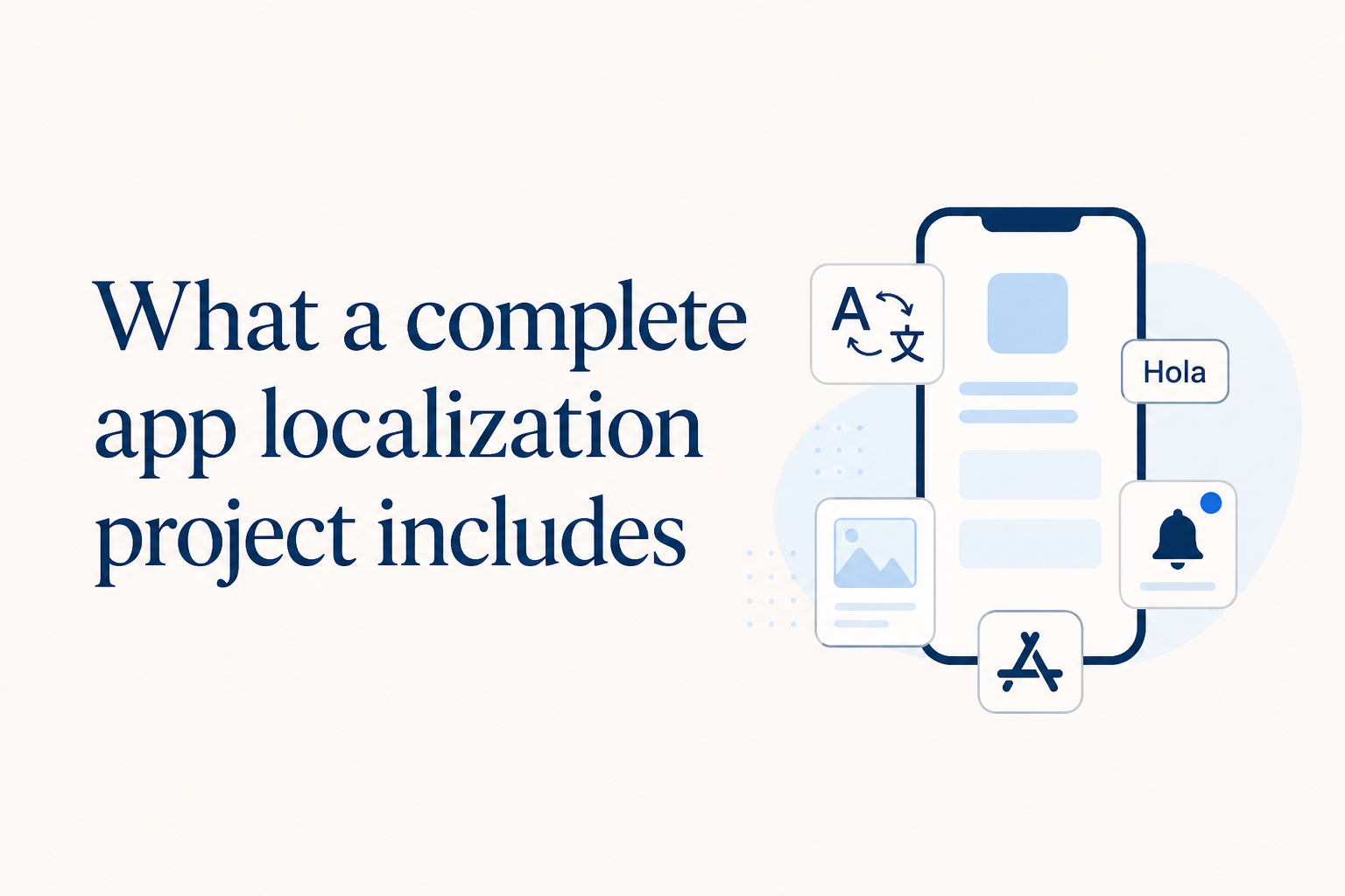 What a complete app localization project includes